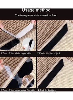 Generic 8 Pieces Rug Gripper Carpet Fixed Stickers Non-slip Waterproof Strip-Mat Black 18x2x3cm  - Image 5