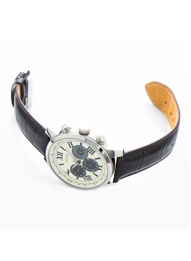 جس ساعة يد كرونوغراف بسوار من الجلد طراز W0380G1 للرجال - Image 3