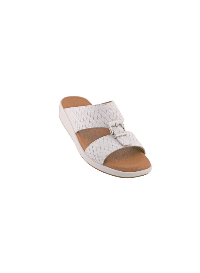 barjeel uno - Stylish Slip-On Casual Sandals White - Image 1