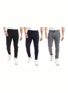 Pack Of 3 Plain Basic Sweatpants Multicolour