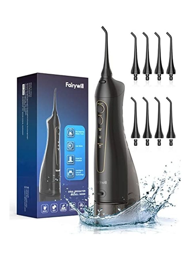 Fairywill Water Flosser Professional Cordless Dental Oral Irrigator Black - Image 1
