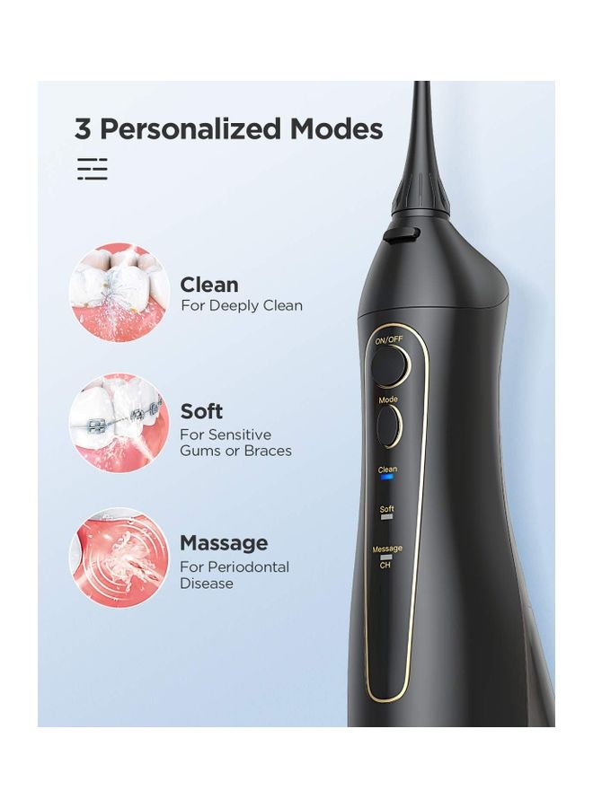 Fairywill Water Flosser Professional Cordless Dental Oral Irrigator Black - Image 3