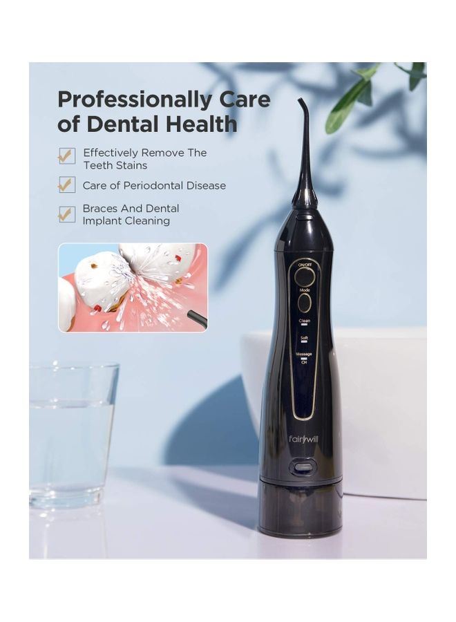 Fairywill Water Flosser Professional Cordless Dental Oral Irrigator Black - Image 4