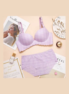 Checked Pattern Bra And Brief Set Green