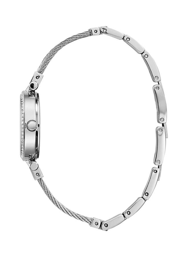 جس ساعة يد بعقارب بسوار من الستانلس ستيل طراز W1009L1 للنساء - Image 3