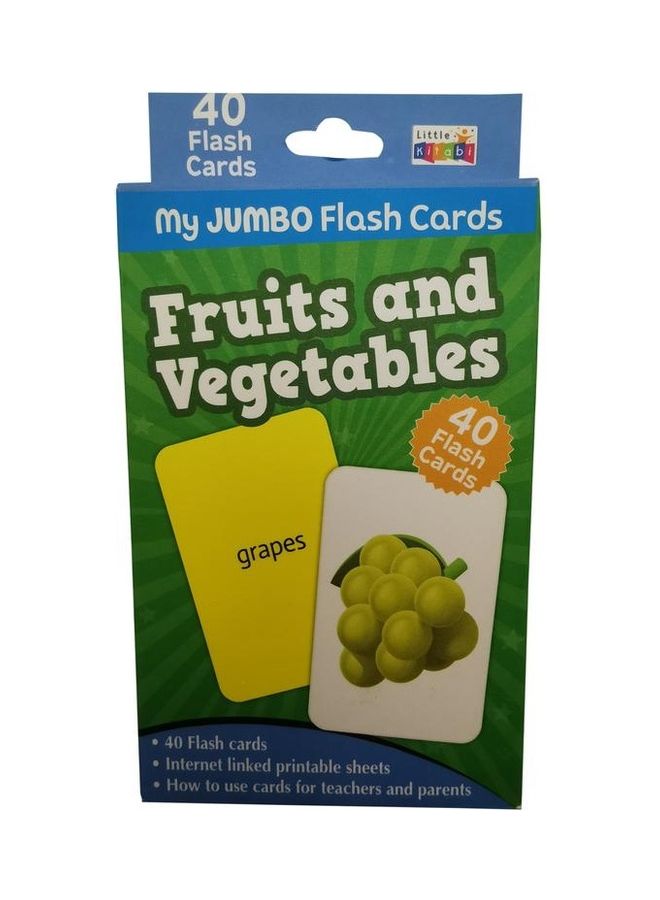 Little Kitabi 40 My Jumbo Flash Cards - Fruits And Vegetables  - Image 1