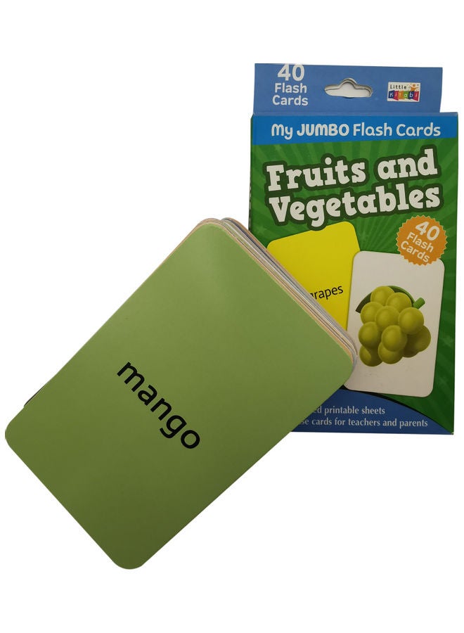 Little Kitabi 40 My Jumbo Flash Cards - Fruits And Vegetables  - Image 5