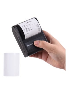 Generic Portable Wireless Thermal Printer With Paper Roll Black  - Image 1