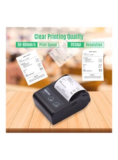 Generic Portable Wireless Thermal Printer With Paper Roll Black  - Image 5