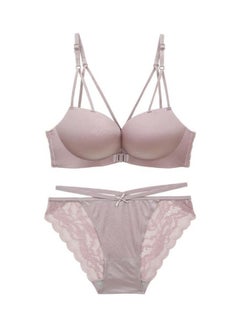 Lace Detail Bra And Brief Set Pink