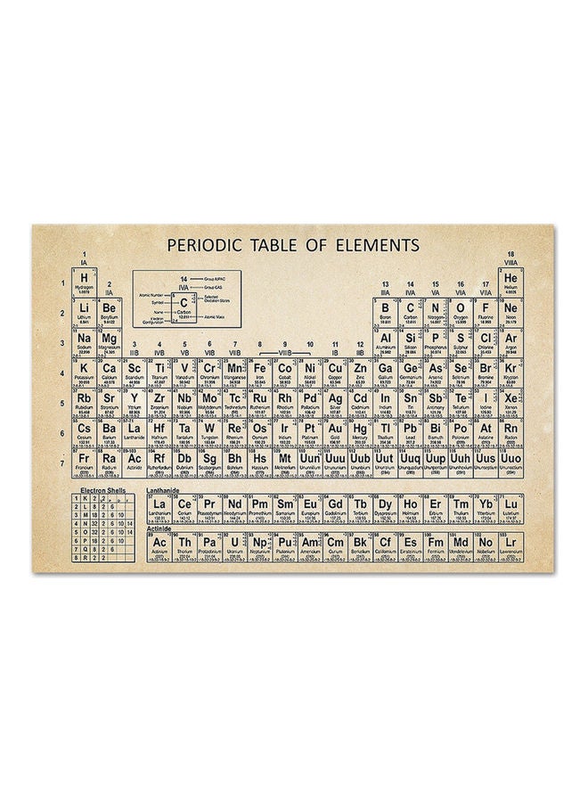 Periodic Table Of Elements Beige/Black