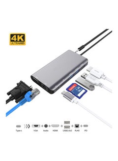 جو-ديز محول 9 في 1 من منفذ USB Type C إلى محطة إرساء متعددة الوظائف رمادي  - Image 2