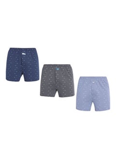 3-Piece Knitted Cotton Boxer Multicolour