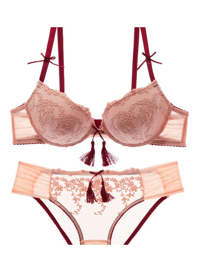 Generic - Casual Thin Bra And Brief Set Beige - Image 1