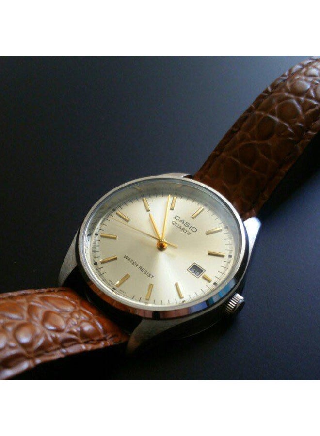 CASIO - Men's Leather Analog Watch MTP-1175E-9A - Image 1
