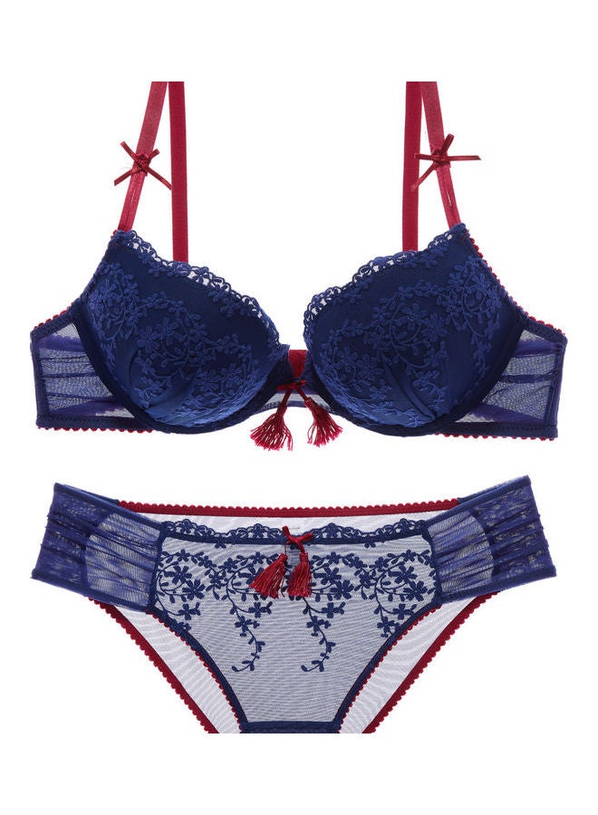 Thin Bra Pantie Set Blue  - Image 1