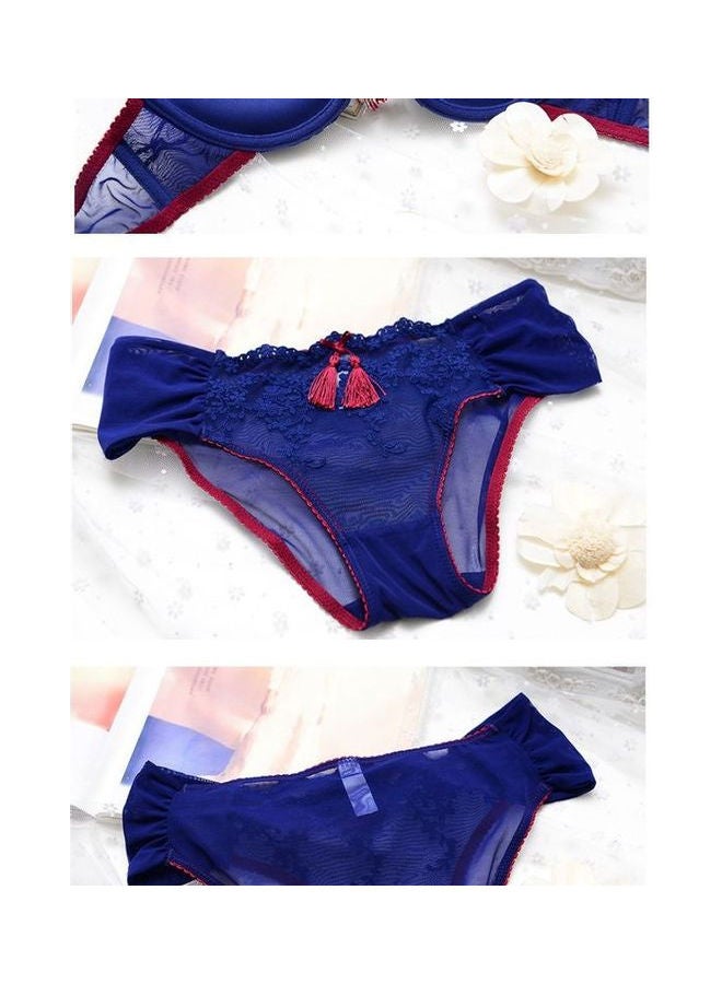 Thin Bra Pantie Set Blue  - Image 3