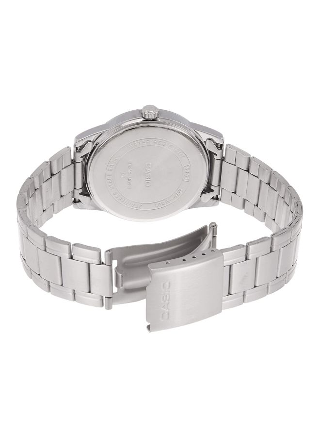 CASIO Men's Water Resistant Stainless Steel Analog Wrist Watch MTP-V001D-1B + LTP-V001D-1B - 45 mm - Silver - Image 2