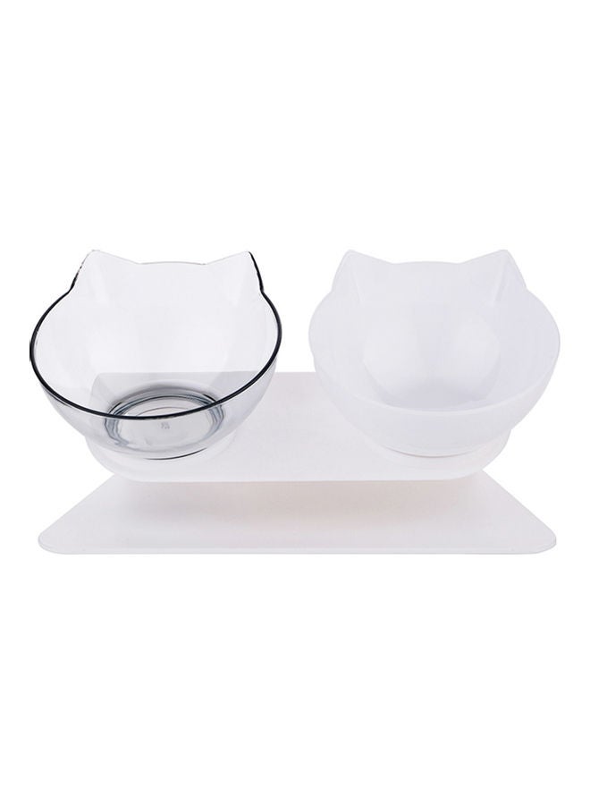 Cat Food Bowl Clear/White 27.50x8.00x13.50cm