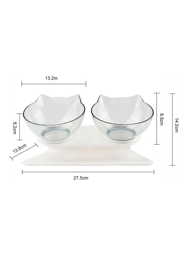 Cat Food Bowl Clear/White 27.50x8.00x13.50cm - Image 4