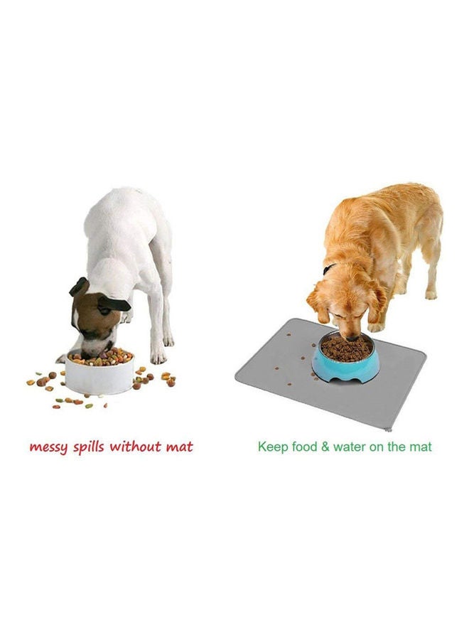 Silicone Pet Feeding Mat Grey 47.50x4.00x7.00centimeter