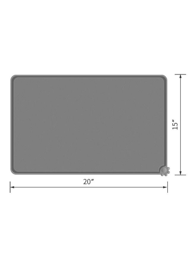 Silicone Pet Feeding Mat Grey 47.50x4.00x7.00centimeter