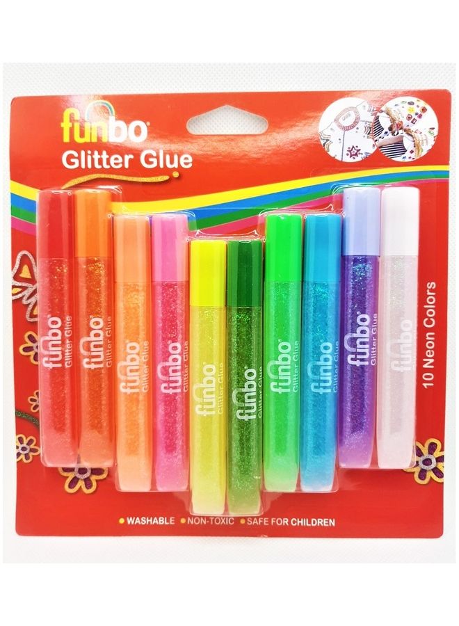 Funbo 10-Piece Glitter Glue Multicolour