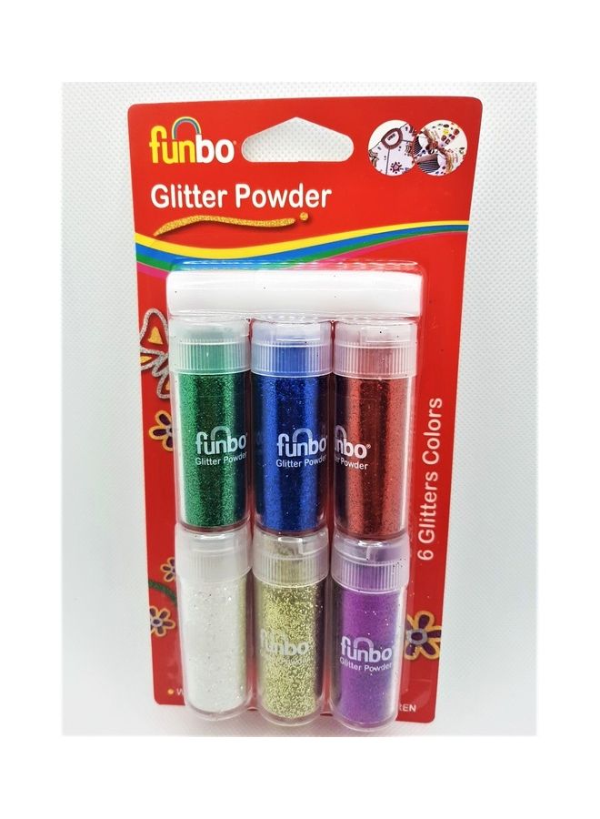 6-Piece Glitter Powder Multicolour