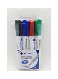 ATLAS 4-Piece Permanent Marker Chisel Tip Multicolour 