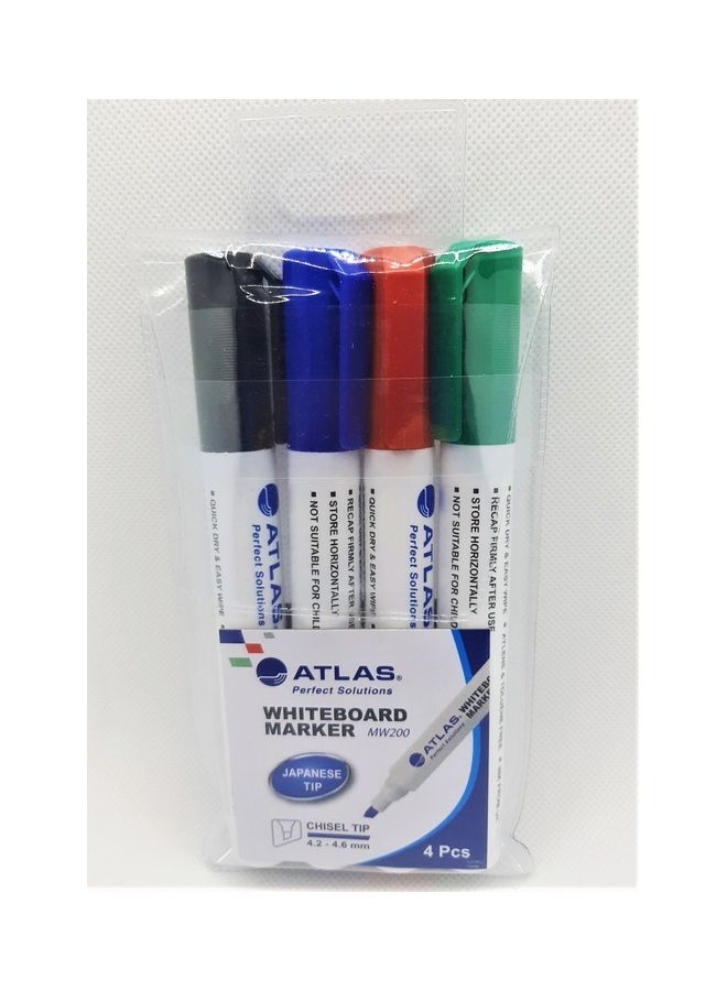 ATLAS - 4-Piece Permanent Marker Chisel Tip Multicolour - Image 1
