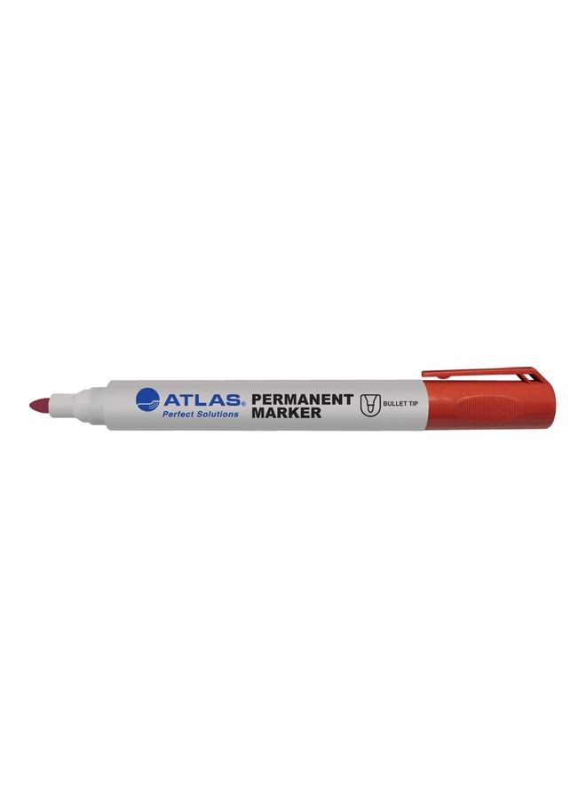 ATLAS 12-Piece Permanent Marker Red  - Image 2