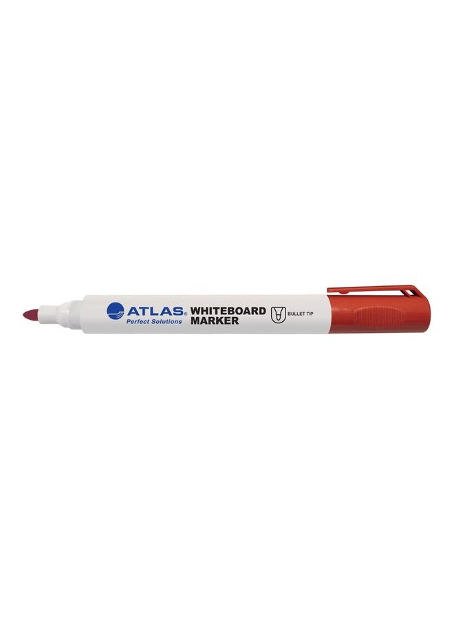 ATLAS - 12-Piece Bullet Tip White Board Marker Red - Image 1