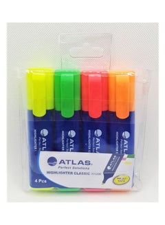 Atlas Highlighter 4 Color Set Multicolour