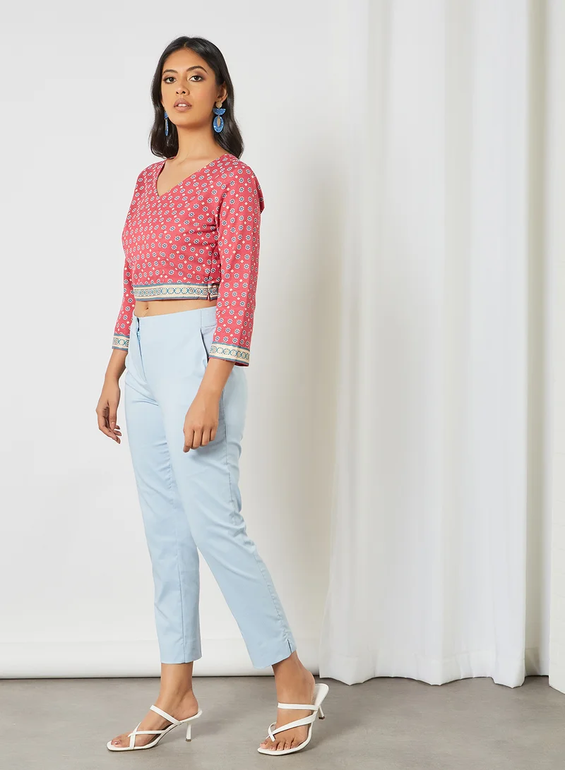 globaldesi Floral Print Crop Top