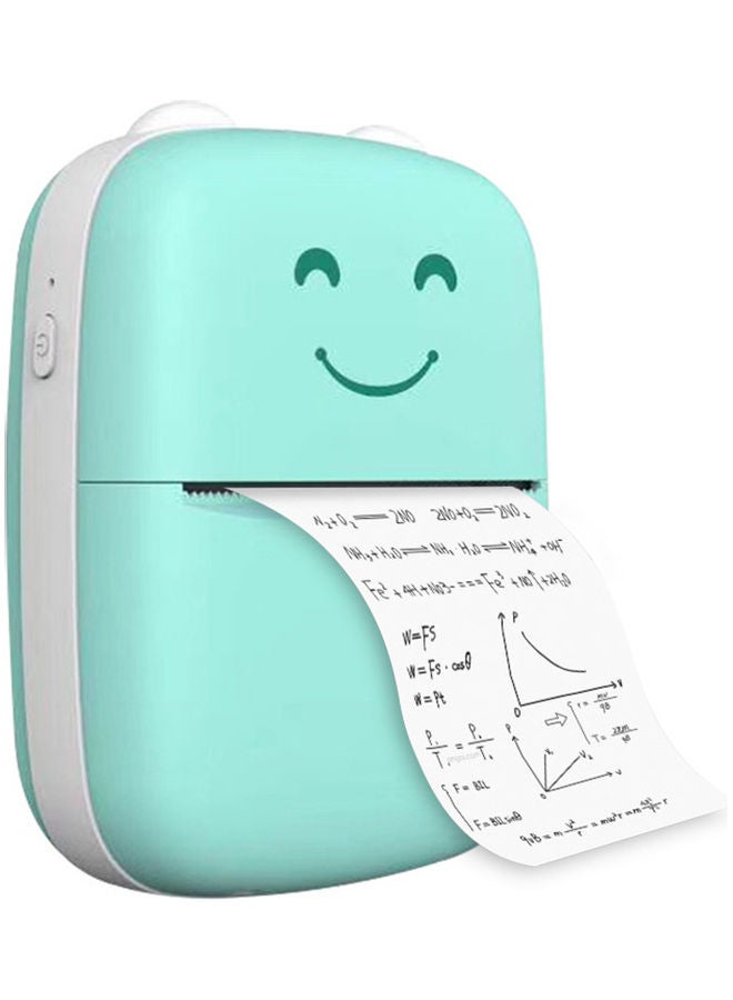 Wireless Mini Photo Printer with 1 Roll Paper Green/White - Image 5