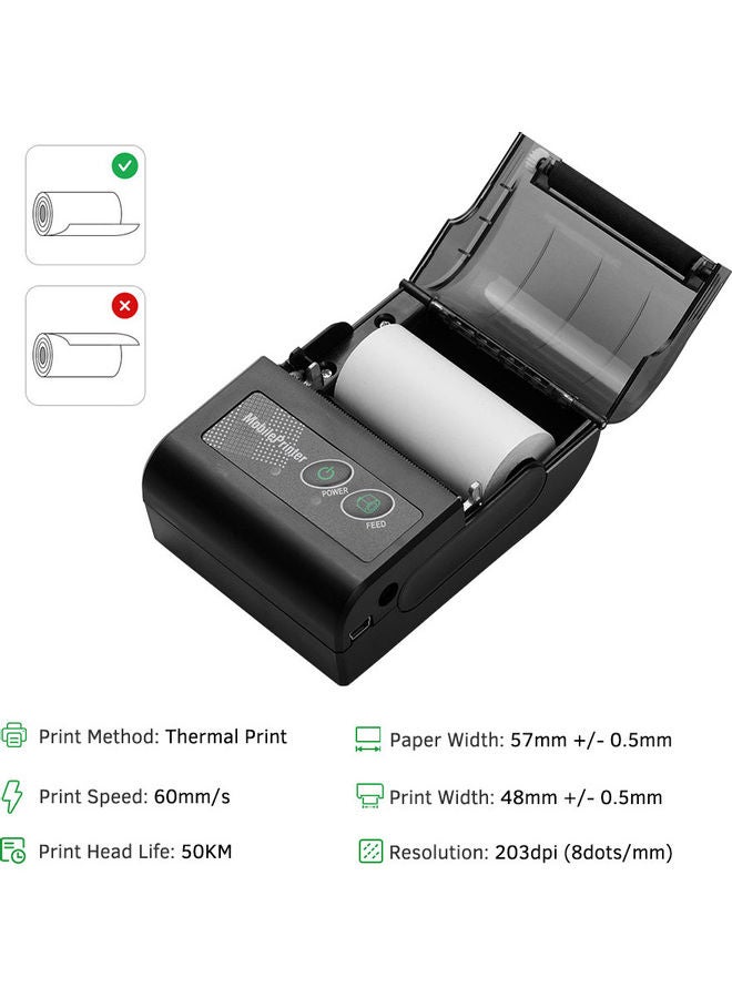 Generic Portable Thermal Receipt Printer Black  - Image 4