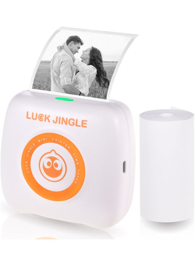 Wireless Mini Photo Printer White/Orange - Image 1