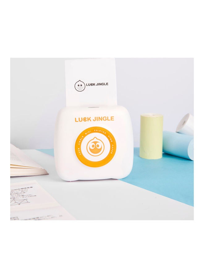 Wireless Mini Photo Printer White/Orange - Image 2