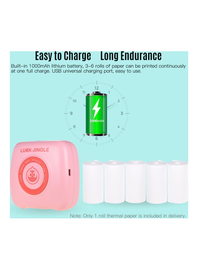 Wireless Mini Photo Printer Pink/Red - Image 3