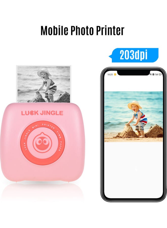 Wireless Mini Photo Printer Pink/Red - Image 4