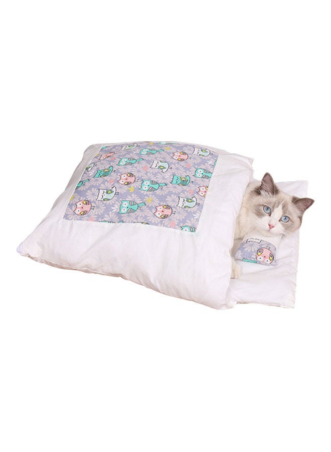 Semi-Closed Design Pet Sleeping Bed Multicolour 50x35cm - Image 1