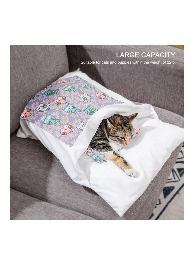 Semi-Closed Design Pet Sleeping Bed Multicolour 50x35cm - Image 4