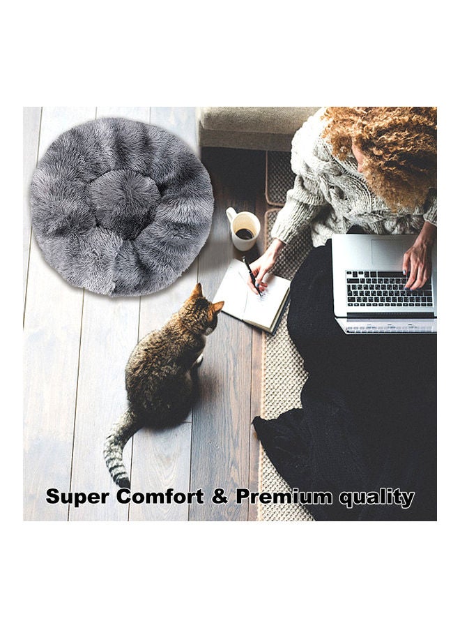 سرير حيوانات أليفة دائري رمادي 60x14x60سم - Image 2