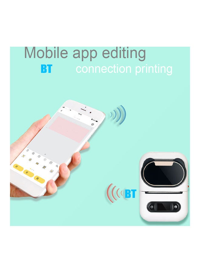 USB Connect Portable Label Thermal Printer White/Black - Image 3