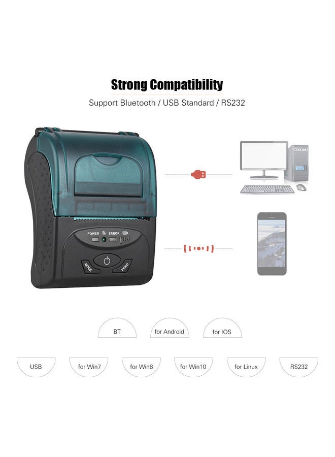 Bluetooth Connect Thermal Label Printer Black/Blue - Image 3