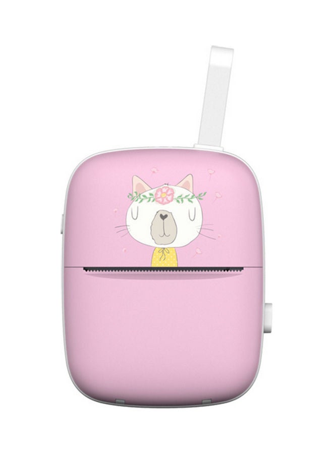 Bluetooth Connect Portable Thermal Printer Pink/White - Image 1