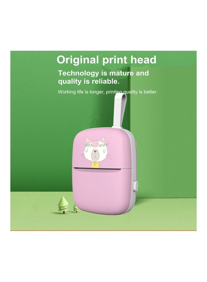 Bluetooth Connect Portable Thermal Printer Pink/White - Image 2