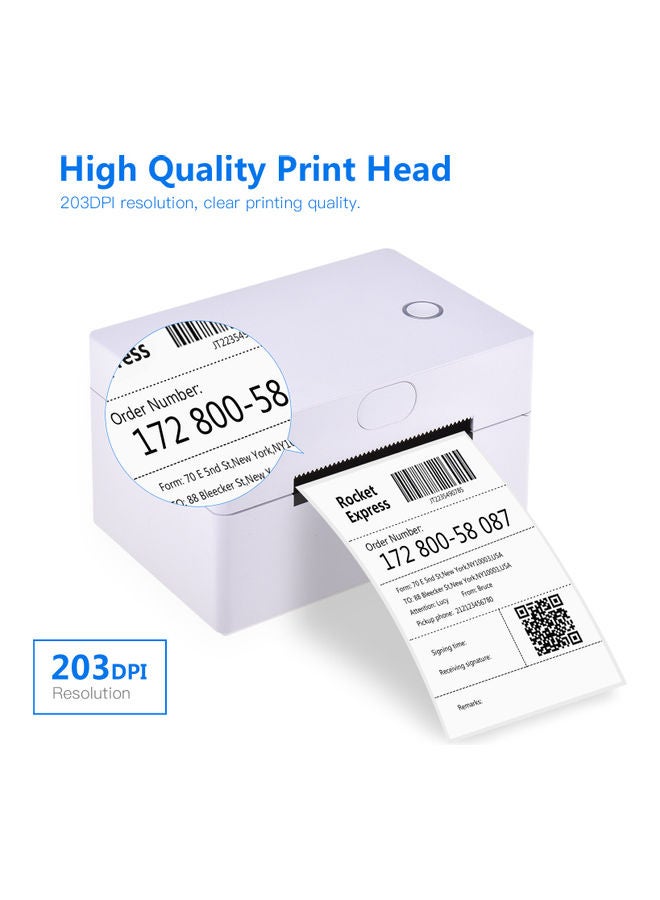 Desktop Thermal Label Printer White  - Image 4