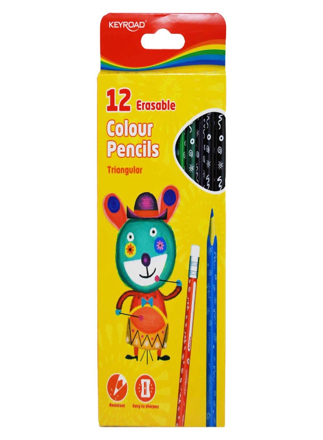 Keyroad erasable color pencil,12pcs/color box, 3.0mm lead,Super quality KR971453 Multicolour 