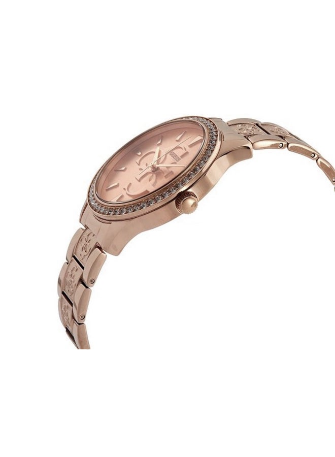 جس ساعة يد بعقارب مقاومة للماء طراز W1280L3 - 38 مم - ذهبي وردي للنساء  - Image 5